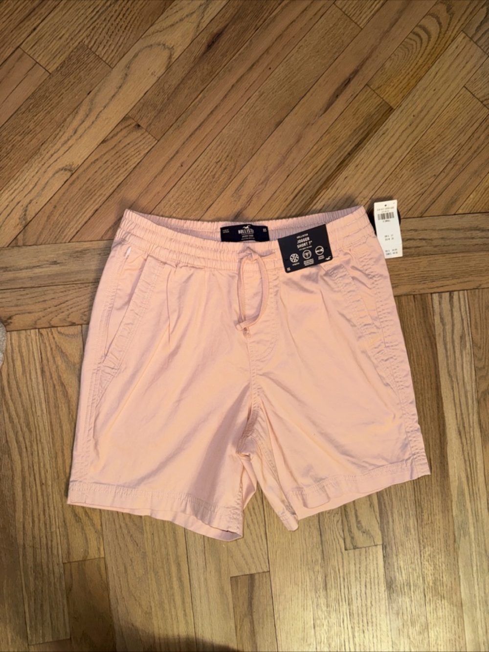 Nwt Hollister Men’s Xs Jogger Shorts Pink 7” Inseam Casual Stretch Zipper Pocket